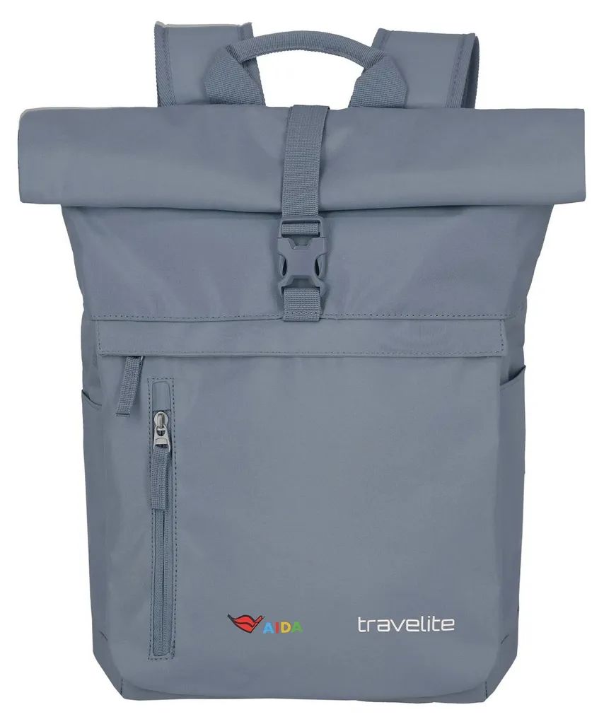 Sac à dos informatique étanche Travelite Aida Rollup bleu gris