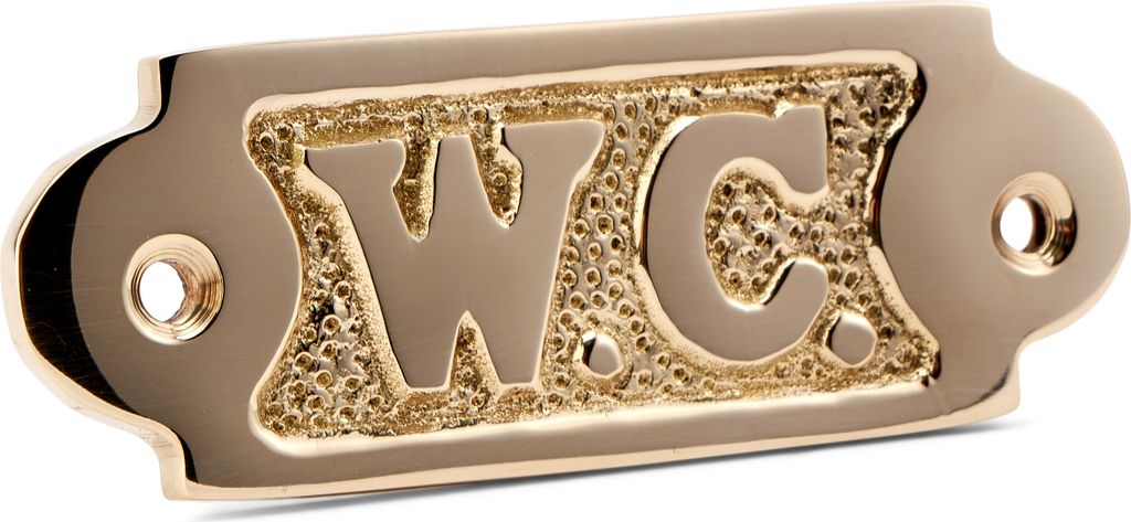 NKlaus Türschild WC aus Messing gold Toilettenschild 8,5x3cm Dekoration Schilder 11761