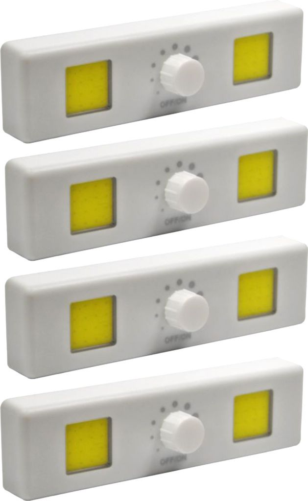 4x Universal Batterie COB LED-Lampe Dimmbar Schranklampe Unterbauleuchte Schrank Küche Leuchte