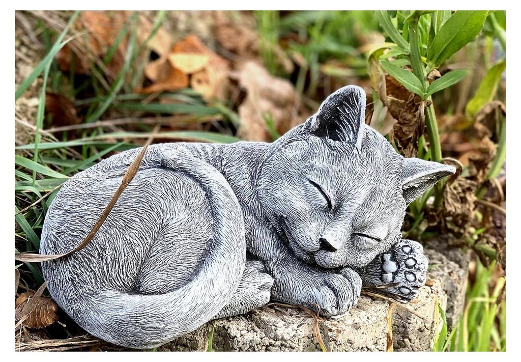 Steinfigur Kater Paule frost- und wetterfest bis -30°C aus Steinguss für den Garten