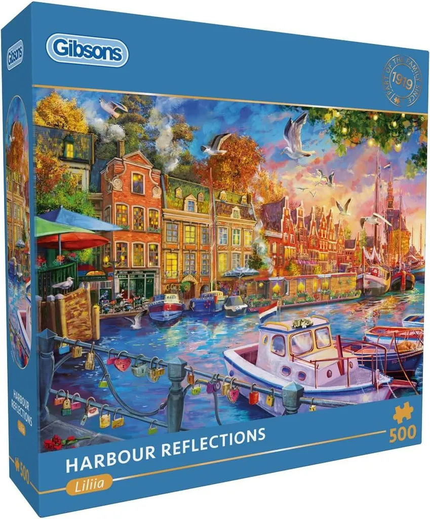 Puzzle Gibsons 500 pièces Harbour Reflections aux Couleurs Éclatantes