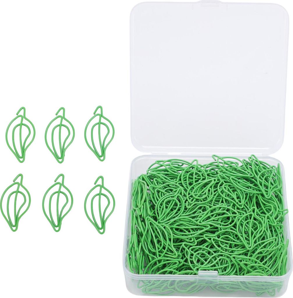 200 PCs Blattform -Papierclips Cute Fun Lesezeichen Paperclip Planer mit transparenter Box für die Büroschule