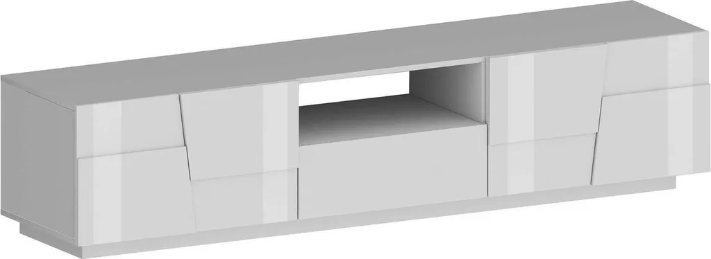 Meuble TV Blanc 220cm Maestrale : Grand Rangement et Qualité Italienne