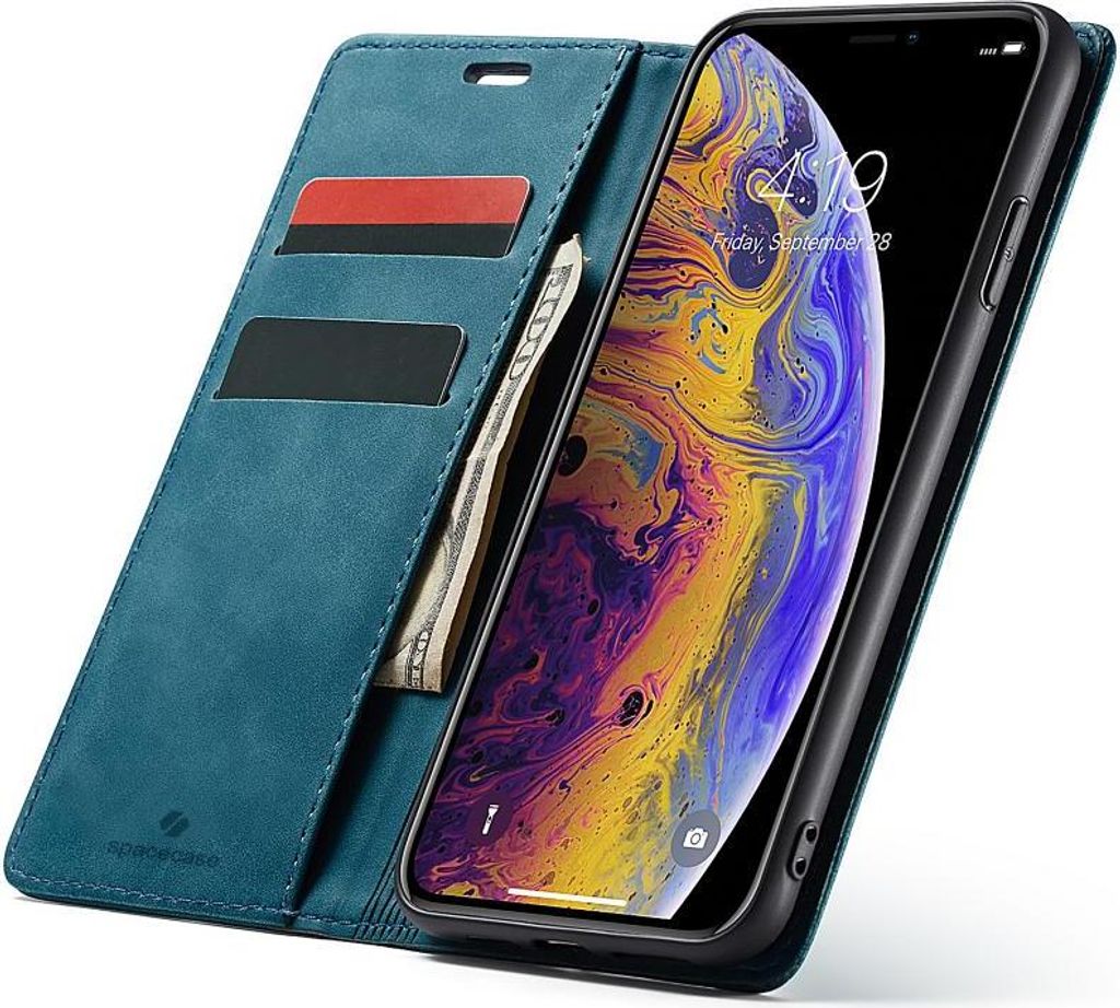 Spacecase Geldbörse iPhone X/Xs blau