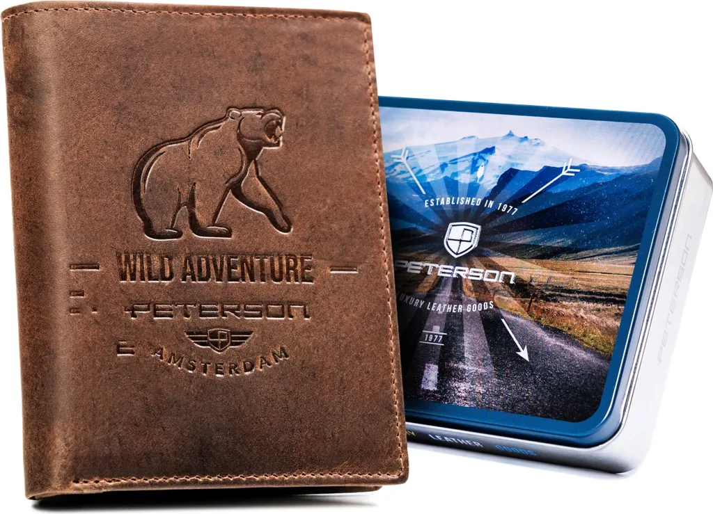 Portafoglio Peterson Grande Verticale in Confezione Regalo Metallo