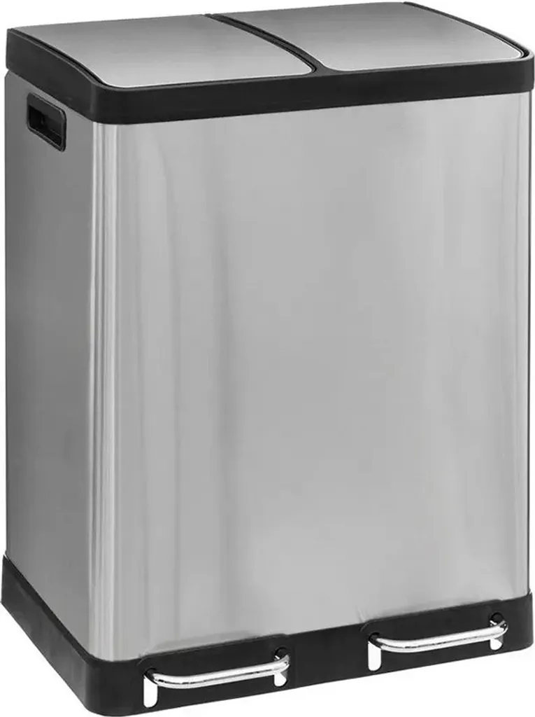 Poubelle de cuisine double compartiment 60L Ames Eazy Living en métal