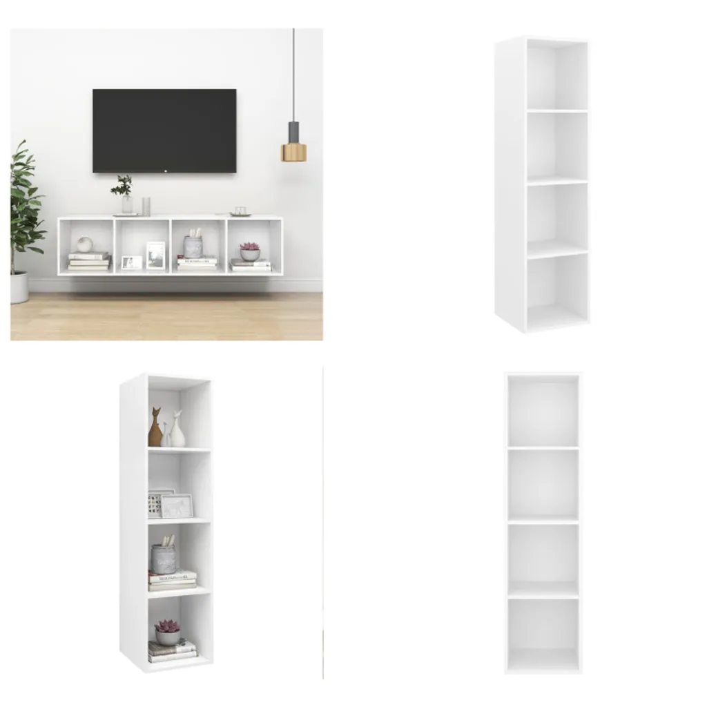 Porta TV Sospeso vidaXL Bianco 142,5 cm | Elegante Mobile a Parete