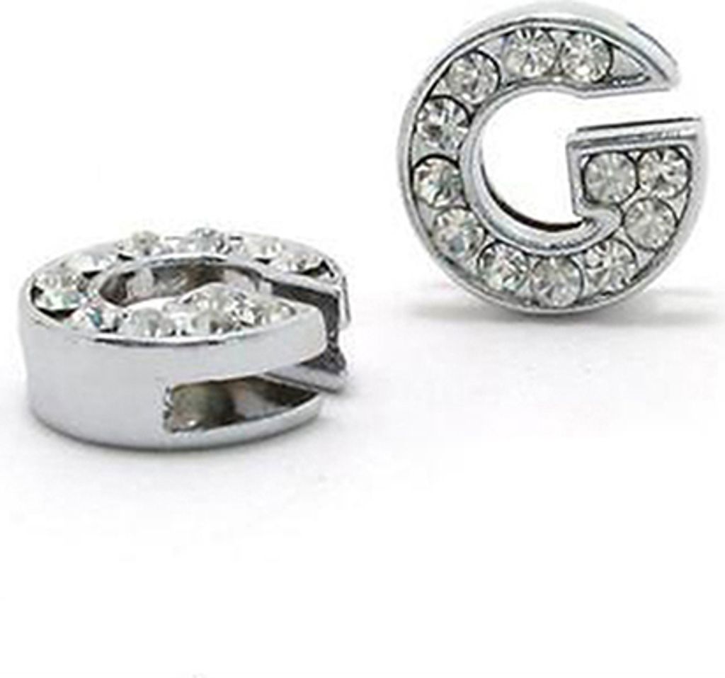 10 Stück AZ 8 mm Strass-Dia-Buchstaben-Charm zum Selbermachen für Leder-Namensarmband, Gürtel-G