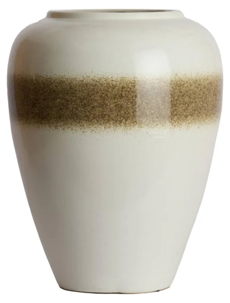 Grand vase décoratif en céramique bicolore 64 cm pour salon moderne
