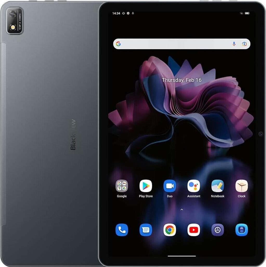 blackview 16 11'' 2K Display14GB (1TB Extend) Widevine L1 Tablet (11", 256 GB, Android 12, 4G LTE, mit Dual SIM WIFI, Quad Box Stereo Lautsprecher)
