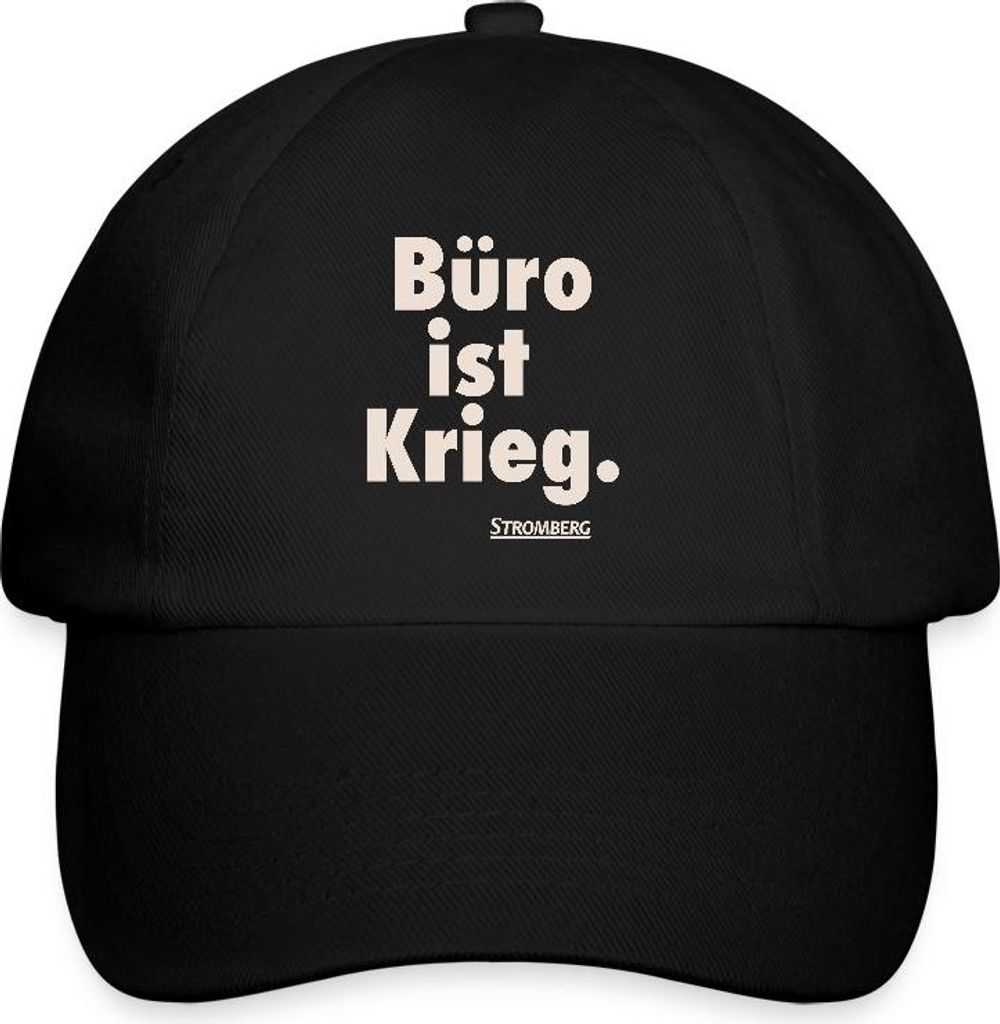 Spreadshirt Stromberg Spruch Büro Ist Krieg Baseballkappe, One size, Schwarz/Schwarz