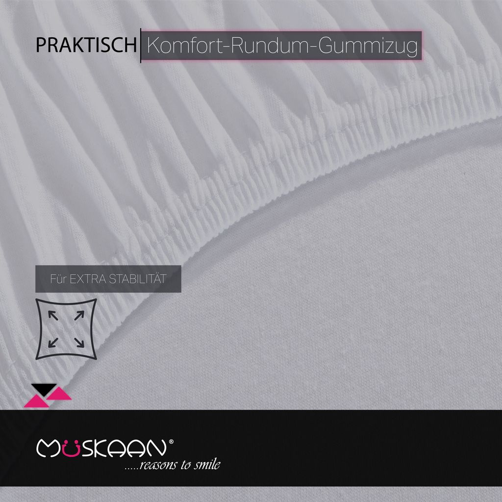 Müskaan Jersey Spannbettlaken 90x200cm - 100x200cm rosa bis Produktbild 5