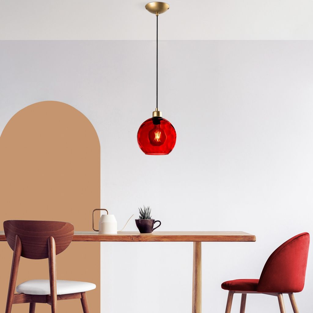 Opviq, Benek - 20-14311, Kronleuchter, Rot, METALLKÖRPER, 20 x 20 x 40 - 120 cm