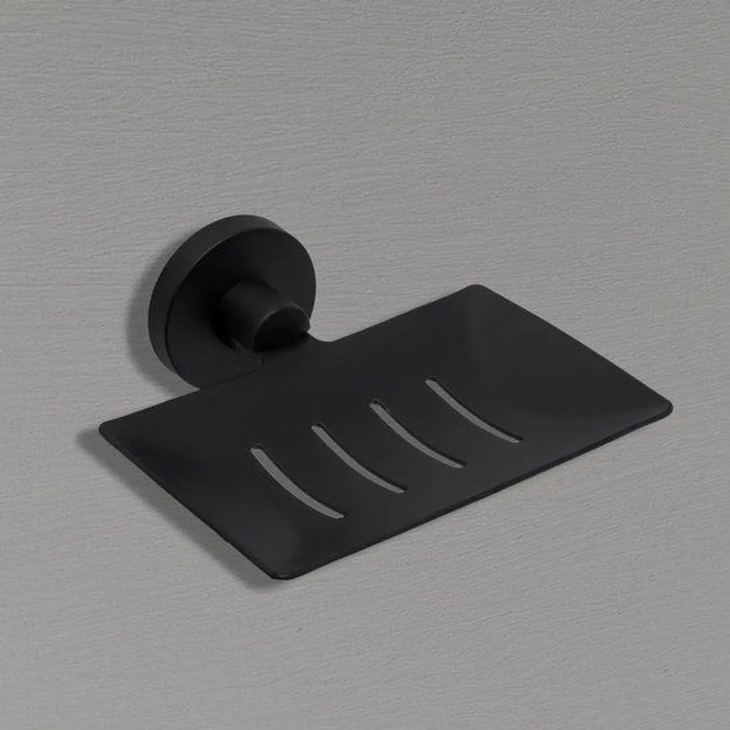 Porte-savon noir en acier inoxydable mat Loop - Accessoire de bain