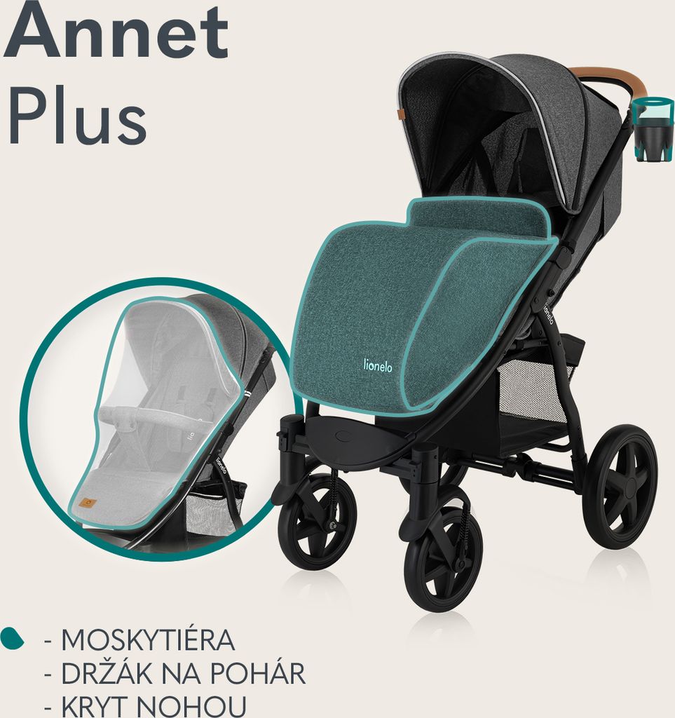 Lionelo Annet wózek spacerowy z pozycją leżącą składany Zdjęcie produktu 2