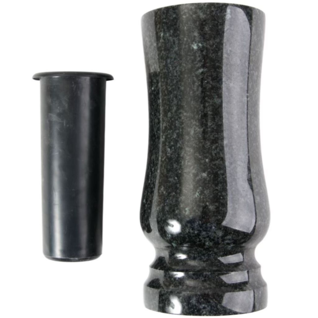 Grab-Vase aus Granit Impala mit Abflussloch Blumenständer