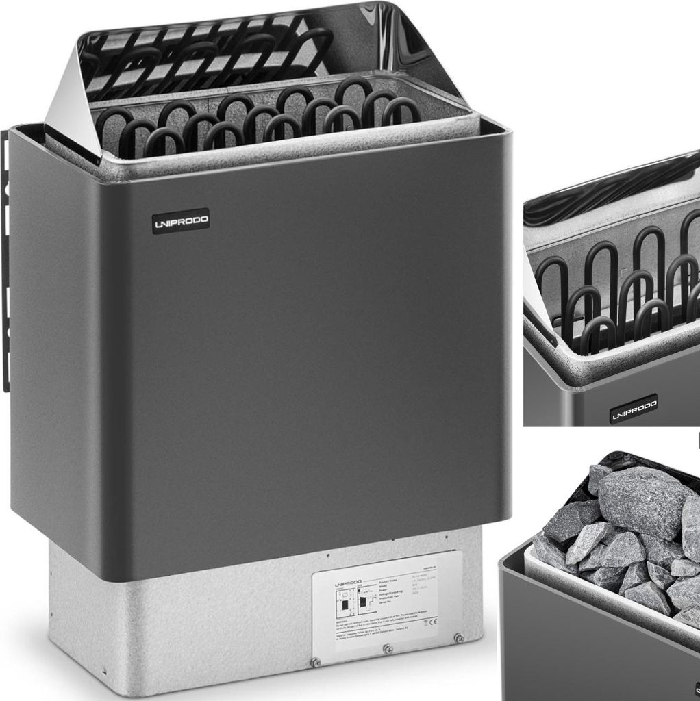 Elektrischer Saunaofen 8-12 m3 bis 110 °C 400 V 8 kW Produktbild 