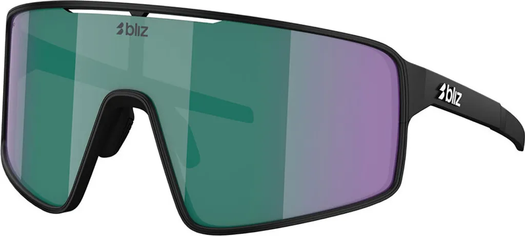 Lunettes de Soleil Sport Bliz P001 Noir Mat Verres Miroirs Vert Multi