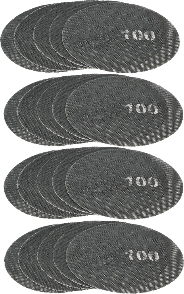 Lot de 20 Grilles Abrasives Ø 225 mm pour Lissage Murs et Plafonds Grain 100