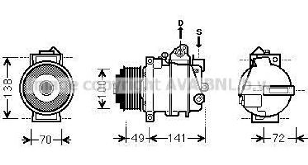 AVA MSAK560 Klimakompressor OE 0002305111 kompatibel mit C-Klasse, CLC-Klasse, CLK, CLS, E-Klasse, GL-Klasse, M-Klasse, R-Klasse, S-Klasse, SL, SLK...