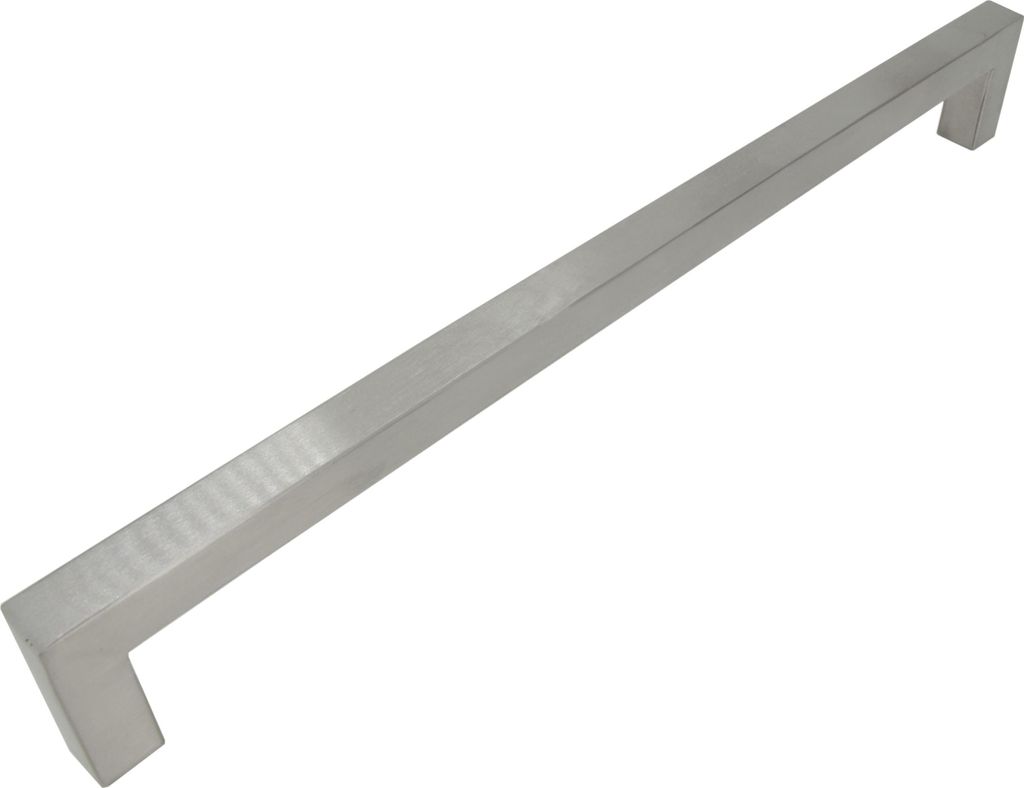 Klassischer Möbelgriff aus gebürstetem Edelstahl, 256 mm, Silber, für Küchen und Möbel, langlebig und elegant, einfache Montage mit Schrauben.