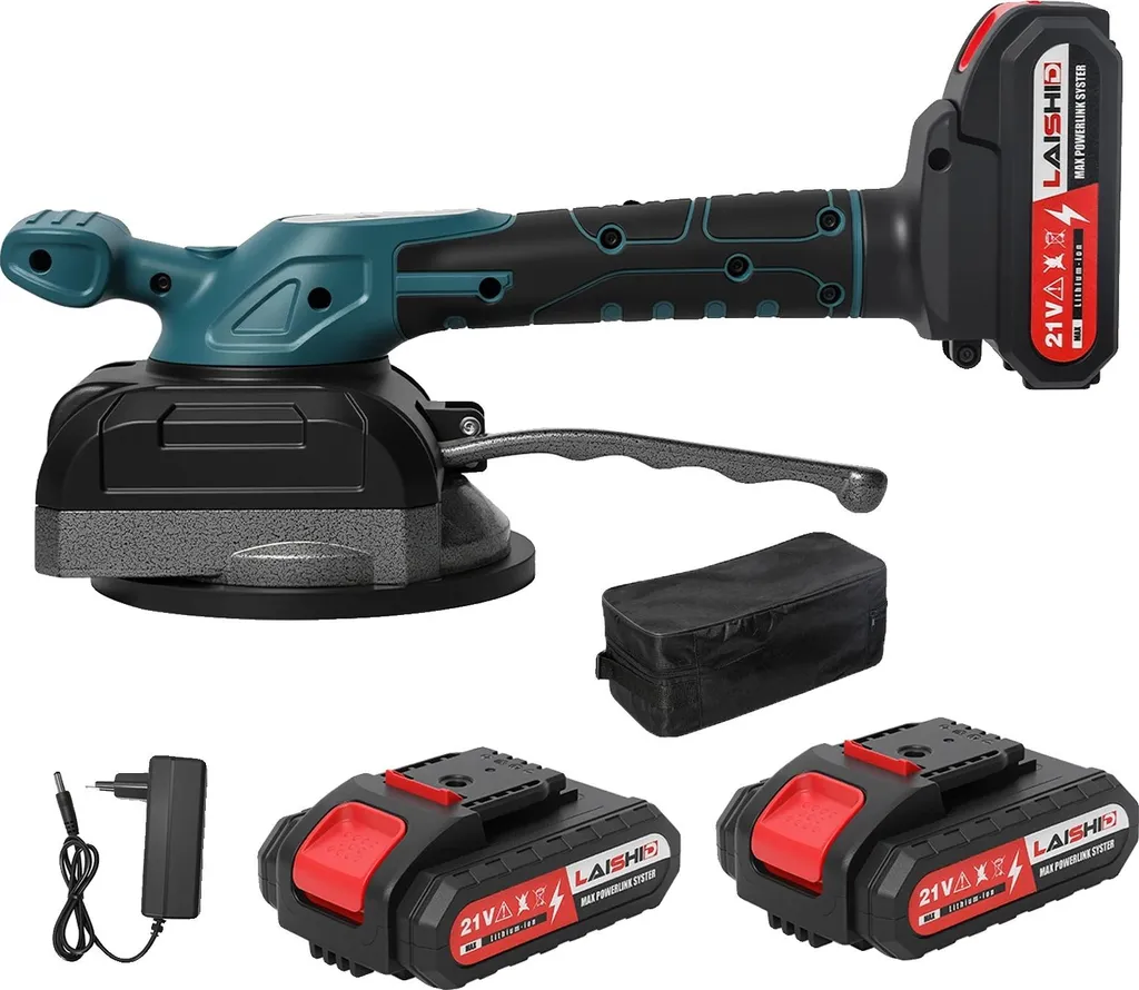 Kit Ventosa Vibrante 5 Marce per Posa Piastrelle - Blu Ricaricabile