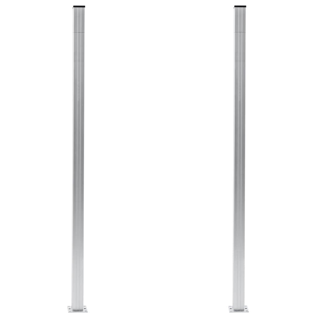 vidaXL Zaunpfosten 2 Stk. Aluminium 185 cm Produktbild 