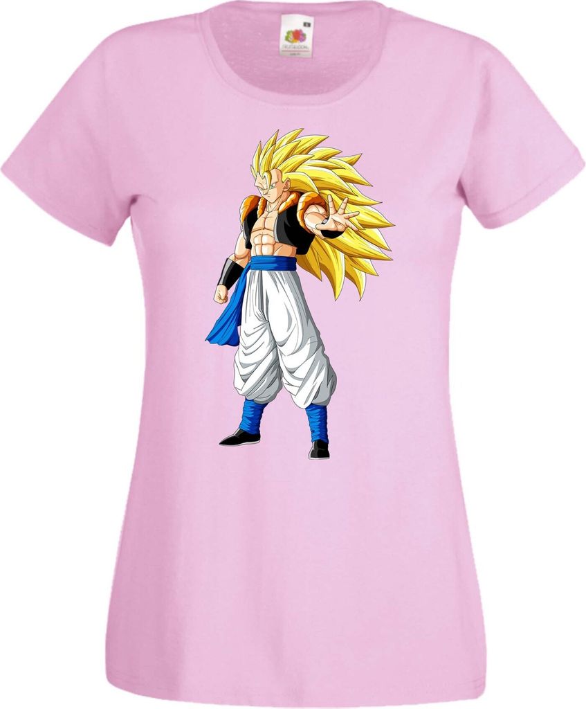 Damen T-Shirt Anime Manga Dragon Anime Manga Ball Z 13 Great Transformation, Lady S / Hellrosa