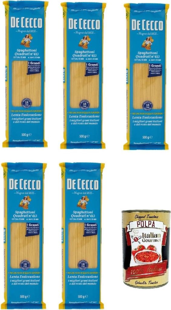 De Cecco Spaghettoni quadrati N°413, 100% Italienisch Pasta Produktbild 