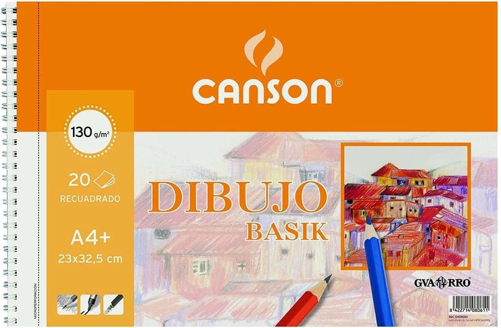 Zeichenblock Canson Basik Mikroperforiert Mit Box 130 g 20 Bettlaken 10 Stück (23 x 32,5 cm)