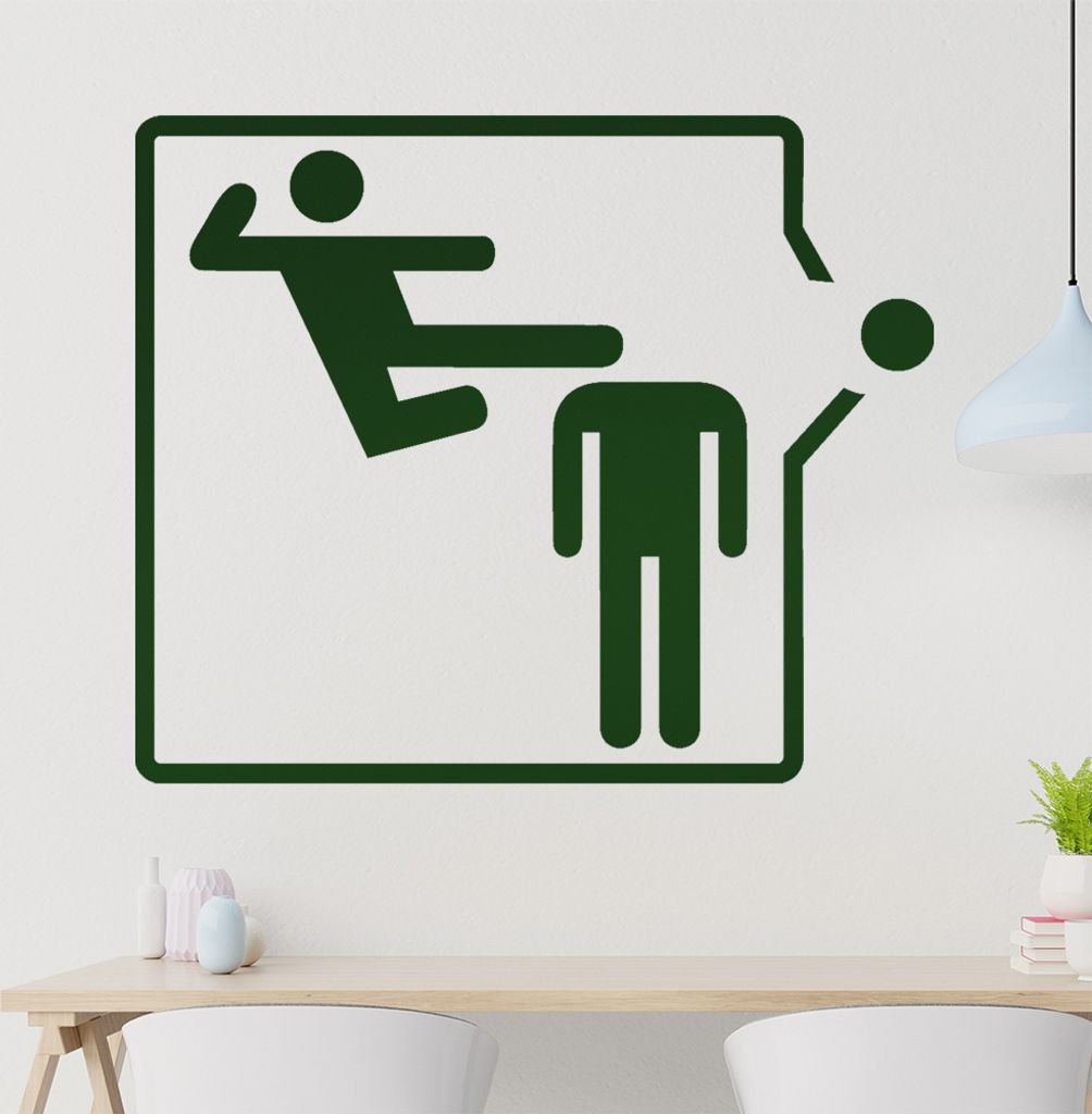 Achtung ! Kick Wandtattoo in 6 Größen - Wandaufkleber Wall Sticker - Dekoration, Küche, Wohnzimmer, Schlafzimmer, Badezimmer