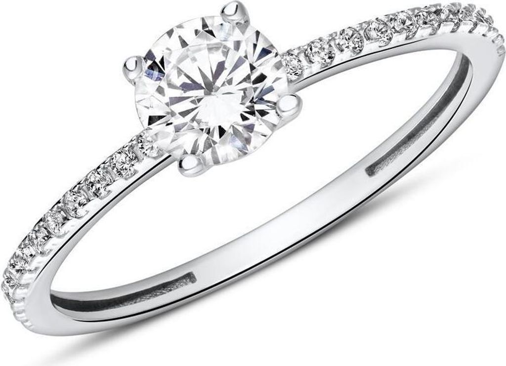 Verlobungsring von JEWLIX aus 9K Weißgold mit Zirkonia