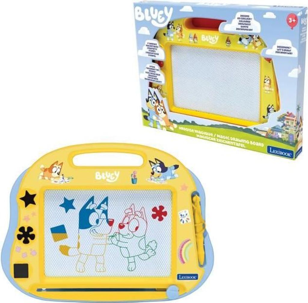 Zaubertafel Bluey A5, Magnetisches Zubehör, Zum Malen in Farben, Mit Stift und Stempeln