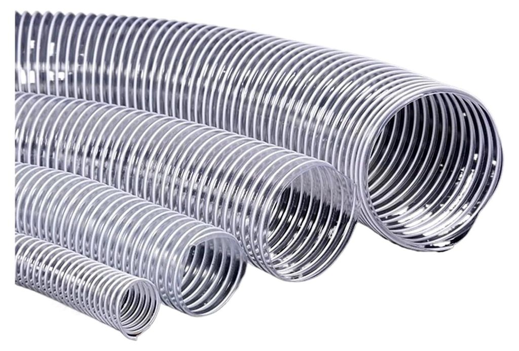 Transparenter PVC-Stahldrahtschlauch für industrielle Anwendungen zur Staubentfernung, Saug-Expansionsbalgrohr, 1–10 m Innendurchmesser, 30–10...
