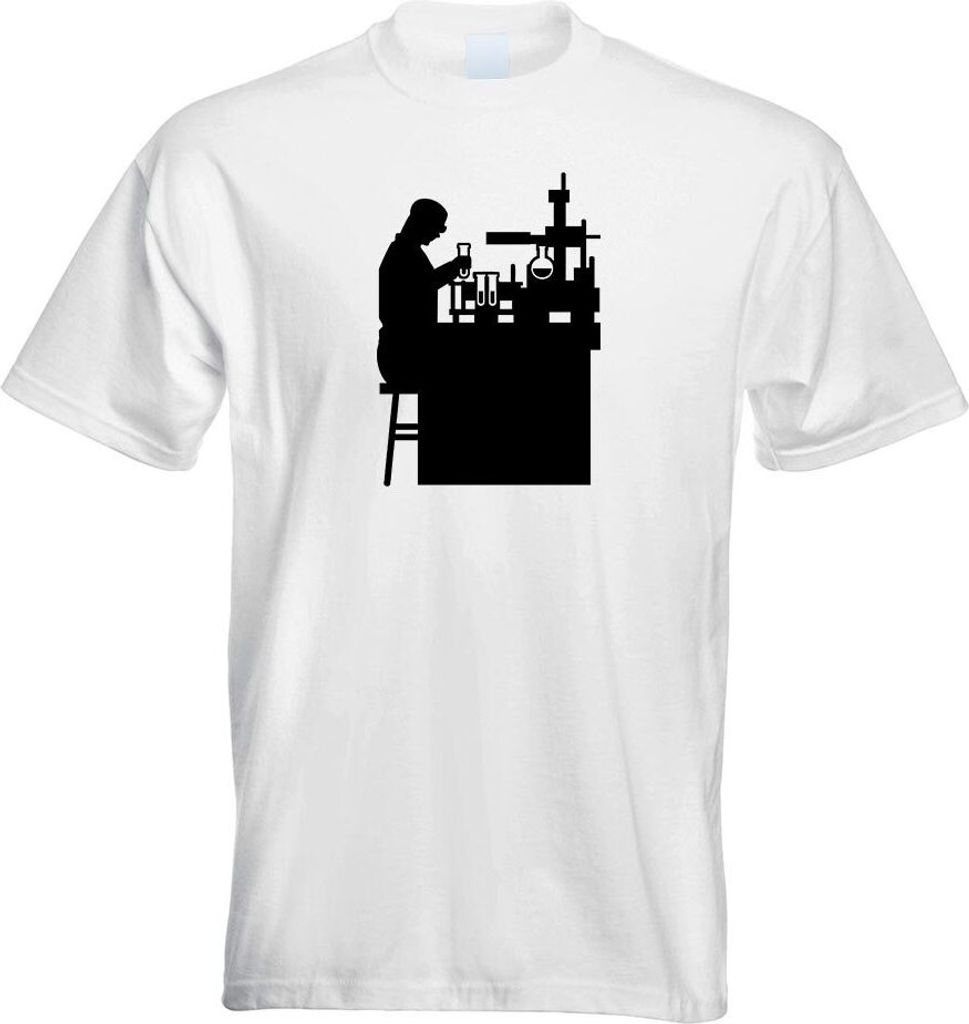 Kiwistar - T-Shirt - Weiss - Laborant Labor Figur Motiv Bedruckt Funshirt Design Print - mit Motiv Bedruckt - Funshirt Design - Sport - Freizeit - ...