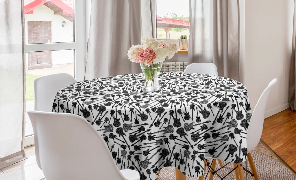 Tovaglia Tonda Musica Rock 150cm | Decorazione Cucina ABAKUHAUS Grunge