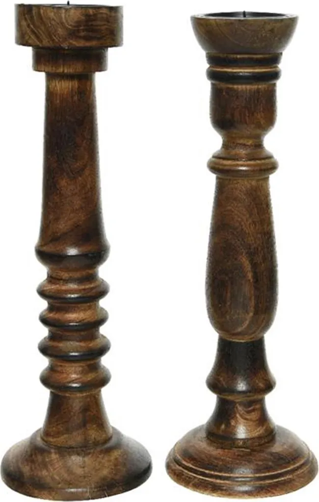 Grand chandelier en bois de manguier brun Decoris décoratif 45 cm