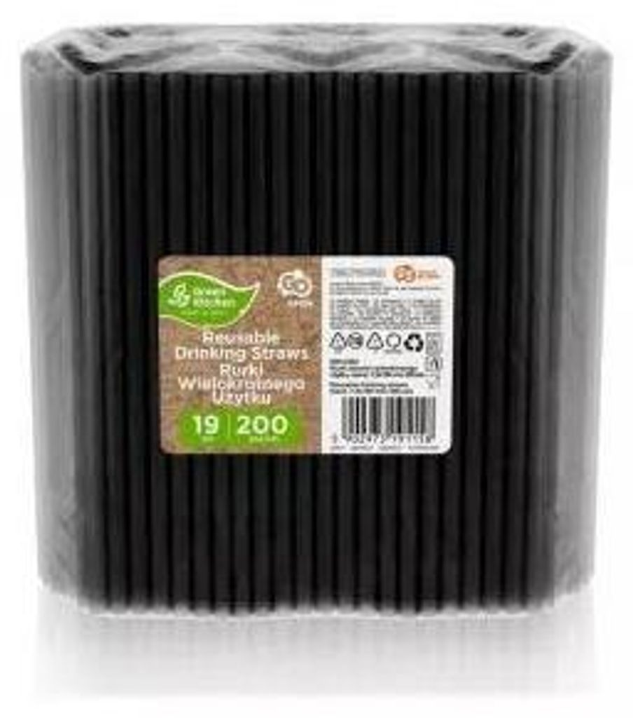 Czarne Rurki Wielokrotnego Użycia - 200 Ekologicznych Zdjęcie produktu 