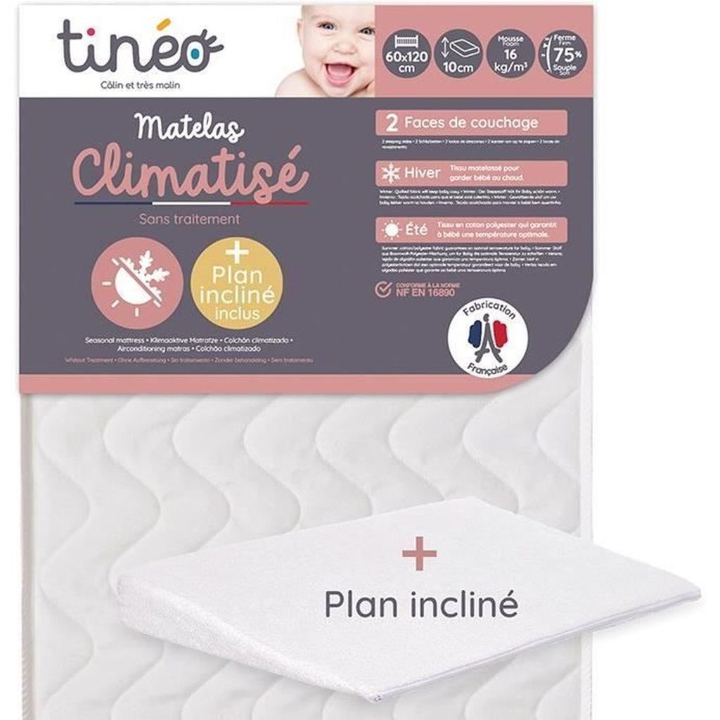 Saltea patut bebe Tineo, antibacteriana, 60x120cm, cu perna Zdjęcie produktu 