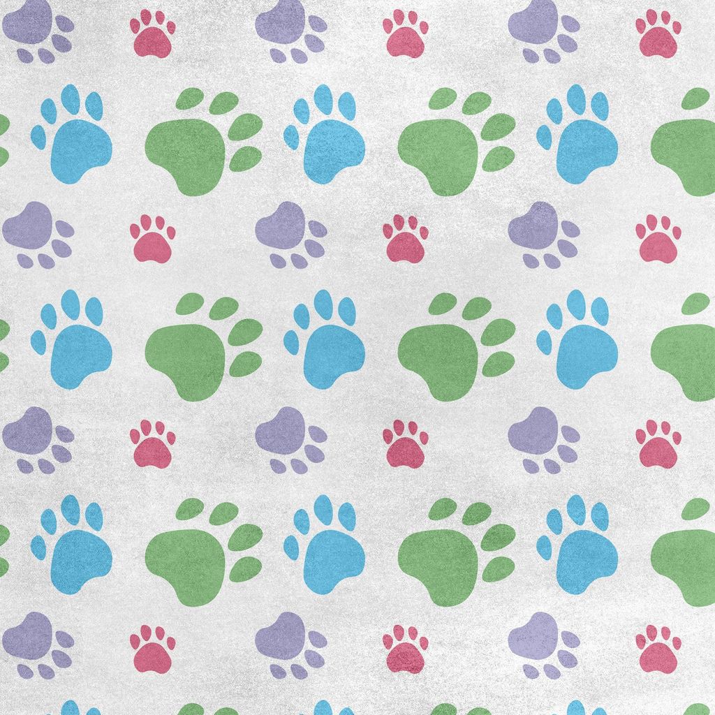 Royal Samt Stoff Polyester Zum Nähen - Motiv bunte Pfoten 2