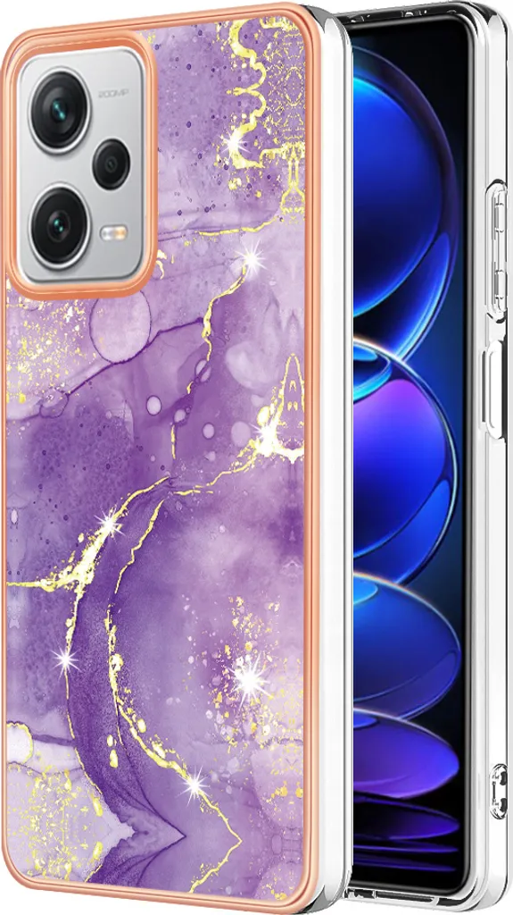 Cover Marmo Viola per Redmi Note 12 Pro+ | Sottile e Antiurto TPU