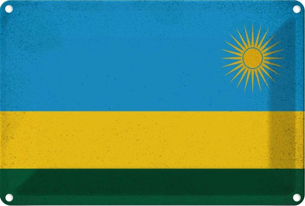 vianmo Blechschild 20x30 cm Ruanda Rwanda Vintage Flagge Produktbild 