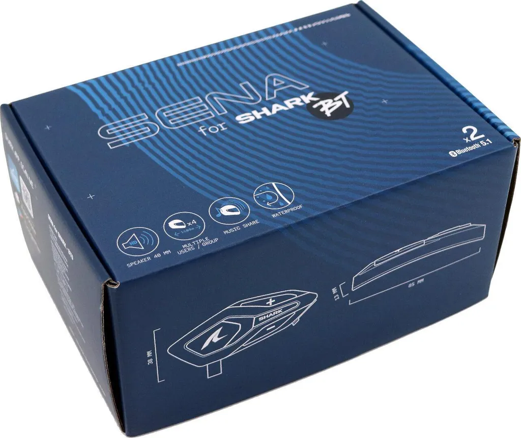 Sena Double Set Noir pour Casque Shark - Bluetooth Haute Définition