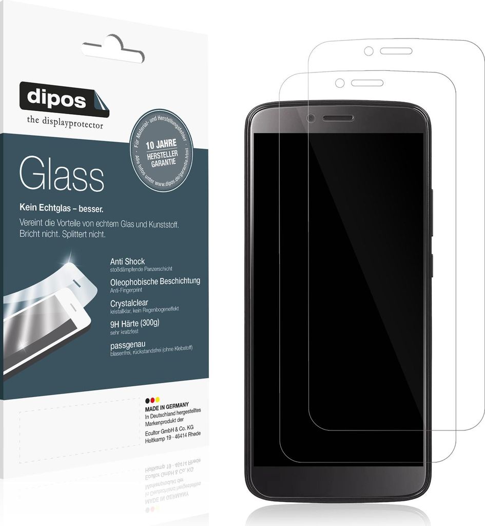 2x Schutzfolie für BLU View Mega - Anti-Shock 9H Folie dipos Glass Kunststoffglas
