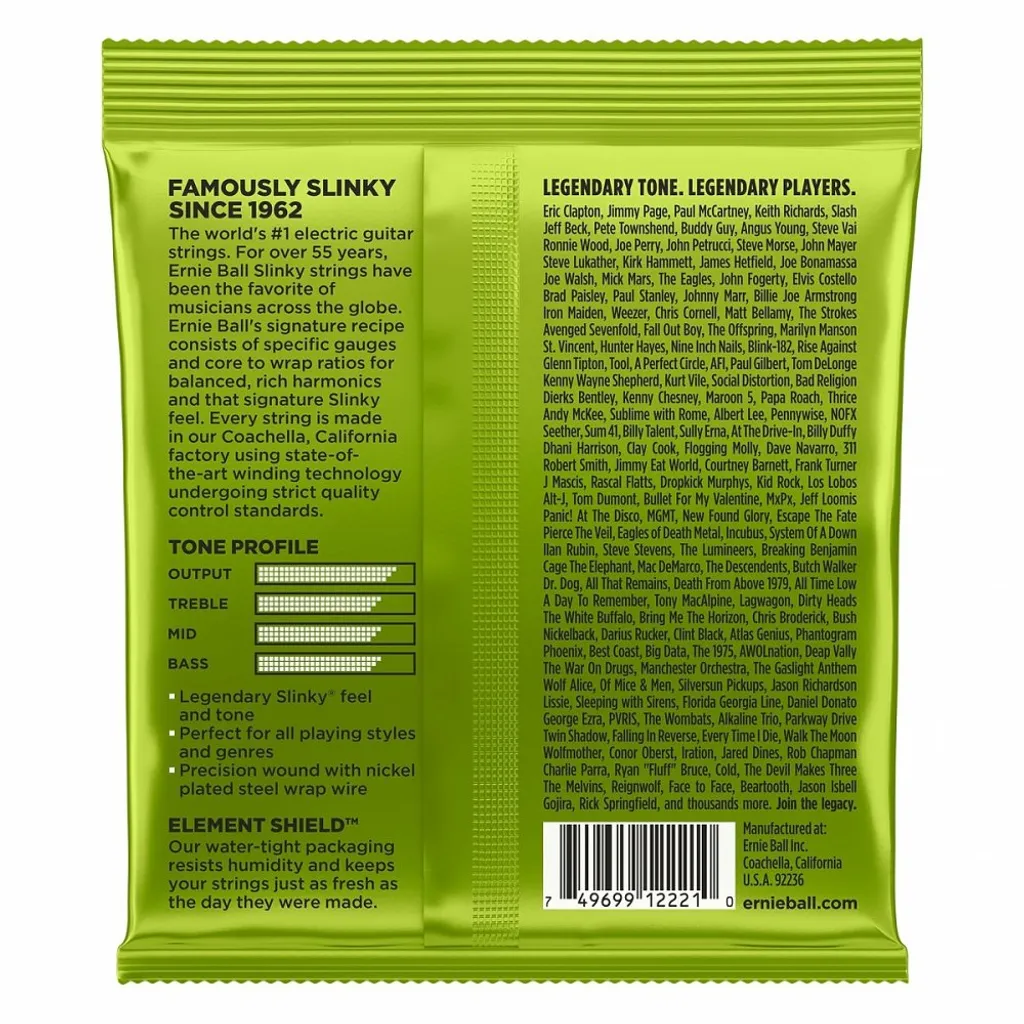 Jeu de Cordes Guitare Electrique Ernie Ball EB3221 pour Rock et Blues 3 Pack