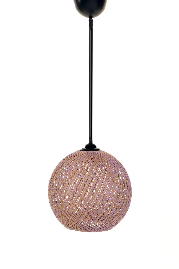 Opviq 190-190FLH Lampadario Viola in Juta Fatto a Mano | Illuminazione Boho - 3
