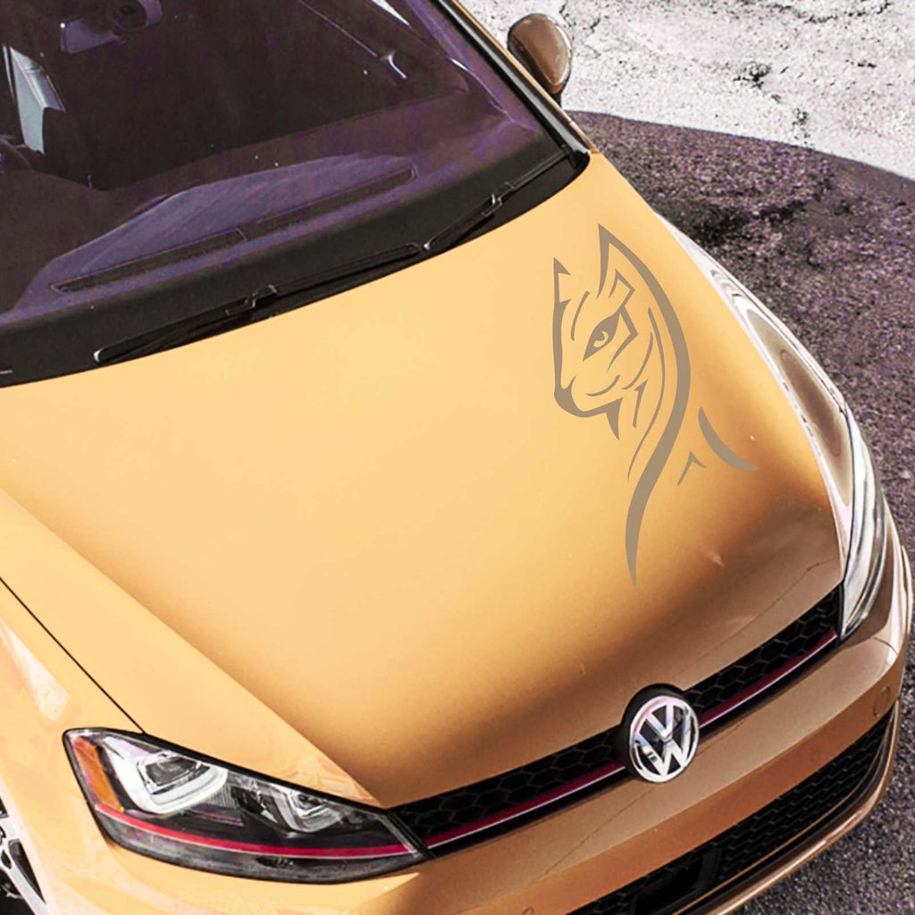 Aufkleber - Autoaufkleber "Luxury Kitty" 80cm x 40cm braun - Tuning Carystyling Heckscheibe Auto