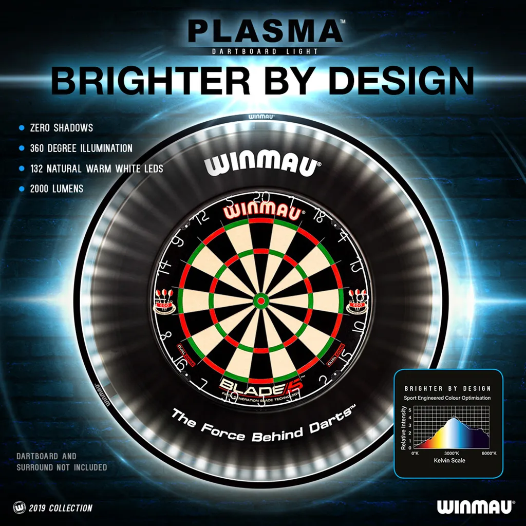 Éclairage LED pour cible de fléchettes Winmau Plasma en aluminium - 9