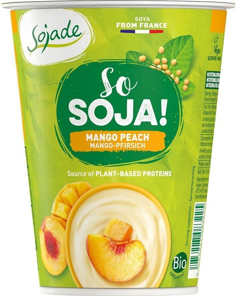 MANGO - PFIRSICH-SOJA-DESSERT, GLUTENFREIES  400 g - SOJADE Produktbild 