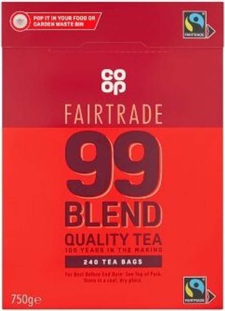 Co-op 99 Blend Fairtrade Tea, Englische Schwarzer Tee , 240 Beutel, 750g